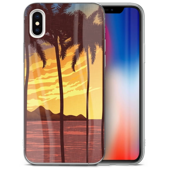 Case Yard iPhone-X Case Clear Soft & Flexible TPU Ultra Low Profile Slim Fit Thin Shockproof Transparent Bumper Protective Cover Drop Protective Cell Phone Cases (Hawaii)