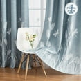 thumbnail image 3 of 1pc Embroidery Faux Linen Blackout Wide Curtains Grommet Drape for Bedroom, Living Room Patio Door, 3 of 8