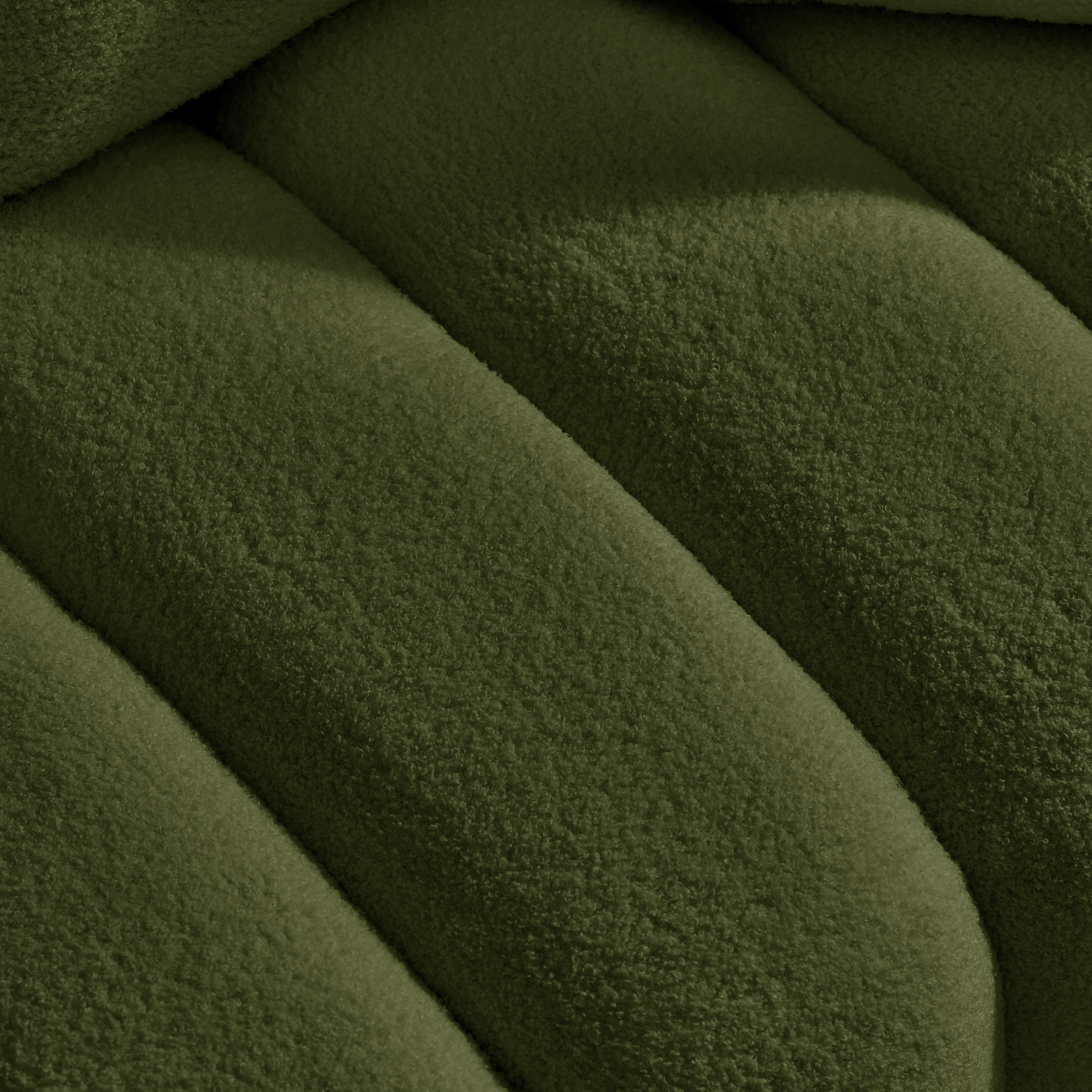 MAYEERTY 38.1" Teddy Fabric Single Sofa, Modern Lounge Chair with A Pillow for Apartment, Office, Living Room, Army Green