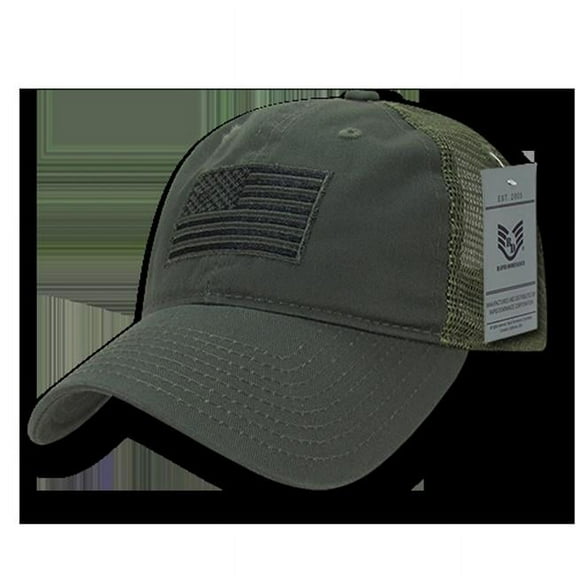 Rapid Dominance Relaxed Trucker USA Tonal Flag Cap, Olive