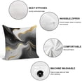 thumbnail image 3 of Black White And Gold Marble Pillow Covers,Black White And Gold Marble Throw Pillow Covers 18"×18" ,Living Room Sofa Couch Pillow Covers,Decorative Pillow Covers, 3 of 7