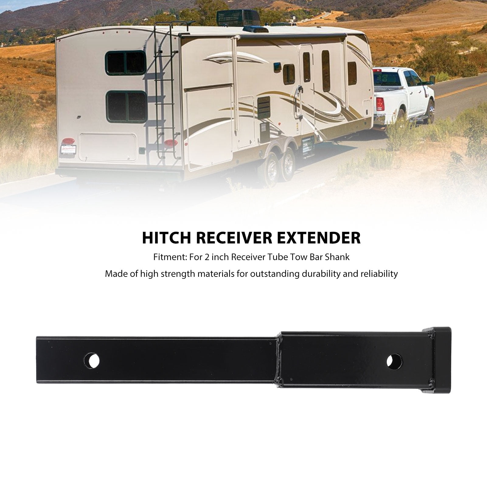 Hitch Receiver Extender Black 5000 Lbs Towing Capacity Hitch Extension
