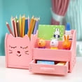 thumbnail image 4 of relayinert Stylish Desk Organiser Easy Access To Stationery Collection Multi-functional Desk Pen Organiser dark pink 1Set, 4 of 6