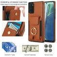 thumbnail image 6 of Wallet Case Compatible for Samsung Galaxy Note 20, with 360° Rotation Ring Stand PU Leather Case Cover with Side Stretchy Fabric Card Holder for Women and Men for Samsung Galaxy Note 20, Brown, 6 of 8