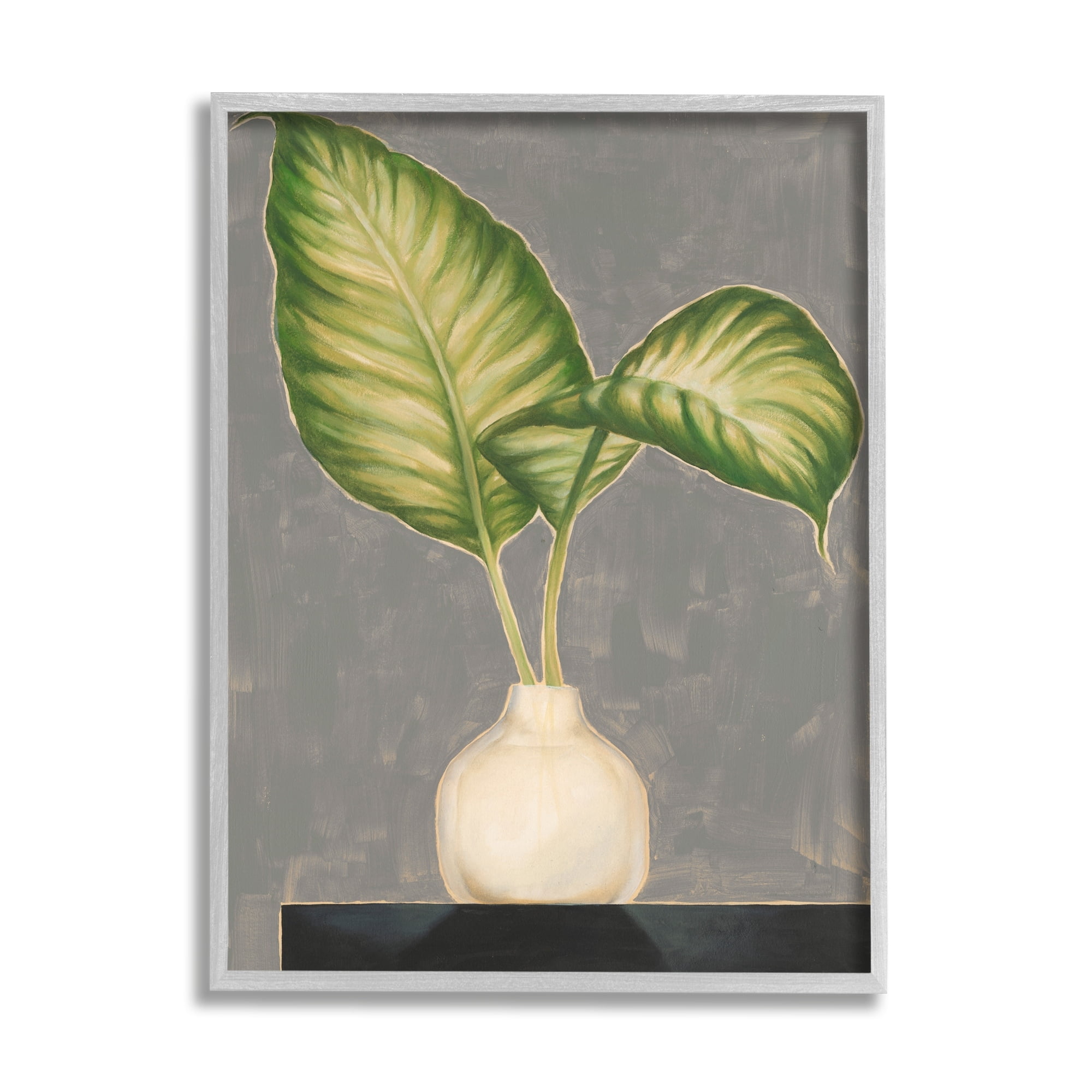 Stupell Industries Bending Tropical Plant Leaves White Jar Contemporary Painting, 24 x 30, Design by Jennifer Goldberger&nbsp;