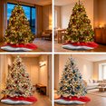 thumbnail image 6 of Red Grey Ombre Christmas Tree Skirt 36 Inches, Modern Abstract Art Geometric Moire Xmas Trees Skirt Mat Cover Decorations for Holiday Party Indoor Outdoor, 6 of 9