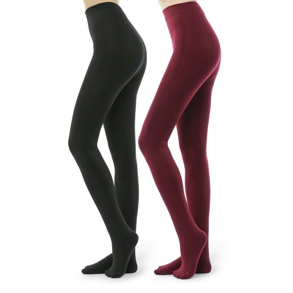 G&Y 2 Paires Collants Doublés en Molleton pour Femmes - 100D Opaques Chauds d'Hiver