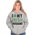 thumbnail image 4 of St Patricks I Love My Irish Husband Zip Hoodie Sweatshirt Women Brisco Brands X, 4 of 6