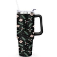 thumbnail image 2 of Holly Leaves Envelope 40 Oz Tumbler with Handle Lid and Straw Stainless Steel Double Walled Vacuum Insulated Cup Merry Christmas Gifts Tumbler for Women Men Friends Outdoor Indoor, 2 of 6