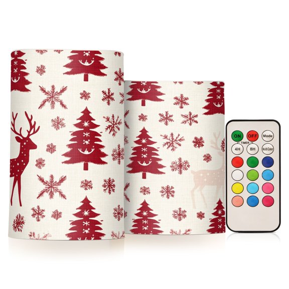 BZSMCE Flameless Candles LED Lights Joyful Christmas Pattern Creativity Battery Candles