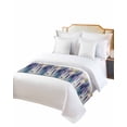 thumbnail image 2 of Xipuska Flower Butterfly Bed Runners for King Size Bed, Decorative Bed Throws for Foot of Bed, Blue Purple Spring Oil Painting Floral Bed Runner Sofa Throw Bedding Scarf Slipcover for Bedroom, 2 of 6