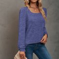 thumbnail image 6 of TKLPEHG Womens Blouse Crew Neck Pleated Tunic Tops Casual Fashion Solid Color Fall Tops Comfy Lightweight Long Sleeve T Shirt Loose Blouses Pullover (Blue,XXL), 6 of 6