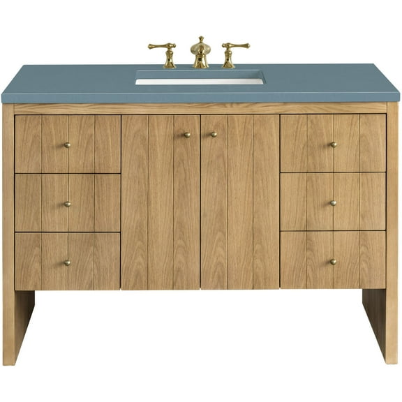 James Martin Vanities 435-V48-3Cbl Hudson 48" Single Basin Ash Wood Vanity Set - Light