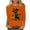 01-halloween shirt-Orange, variant on VKOYWKM Women Halloween Tops 3/4 Sleeve Fall Tops Black Cat Print T Shirts Party Top Loose Fit Crew Neck Three Quarter Length Blouse Tunic Tops