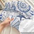 thumbnail image 4 of Full Size Fitted Sheet Set - Navy Blue Coastal 3 Piece Bedding Sets 16" Deep Pocket Fitted Sheet with 2 Pillowcases Nautical Ocean Shell Starfish Sea Brushed Microfiber Hotel Luxury Bed Sheets, 4 of 9
