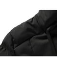 thumbnail image 4 of IYTR Mens Winter Jacket Solid Color Zipper Hooded Neck Long Sleeve Jacket Short Workwear Thickened Hooded Coat with Pocket Black XXL, 4 of 5