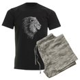 thumbnail image 6 of CafePress - Lion (Black And White) Pajamas - Men's Dark Loose Fit Cotton Pajama Set, 6 of 7