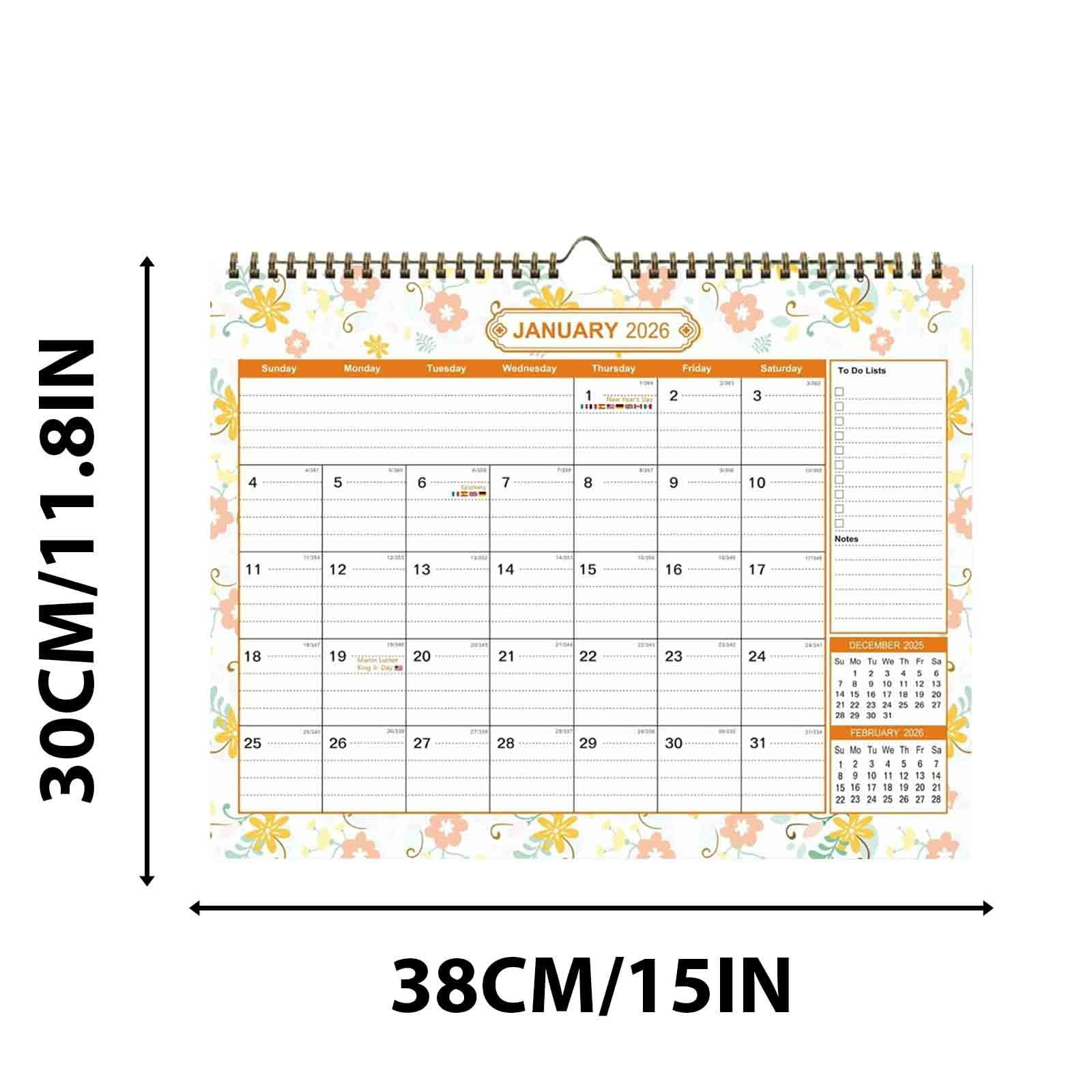 2026-2027Calendar, 18 Month Wall Calendar 2026-2027 Hanging Spiral Bound Magnetic Fridge Desk Calendars 15" x 12", Jul 2026 - Dec 2027