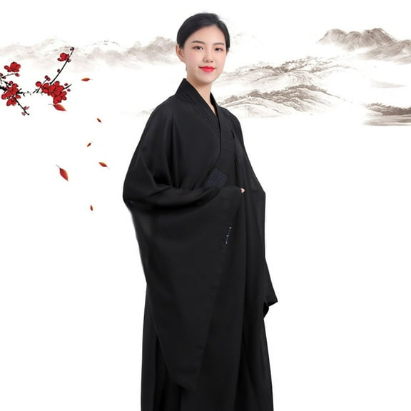 Kung Fu Suit Monk Clothing Shaolin Kung Fu Dress Zen Meditation Monk Buddhist Priest Cassock Robe Meditation Lohan Clothing