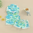 thumbnail image 2 of Short Bébé Garçon Ensemble Cravate-Teinte à Capuche avec Short Taille Élastique Tenue d'Été, 2 of 7
