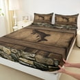 thumbnail image 3 of Manfei Rustic Farmhouse Cabin Twin Sheet Sets, Fishing and Hunting Twin Fitted Sheet, Pike Fish Animal Flat Sheet, Ultra Soft Home Decor, 3-Piece, 3 of 7