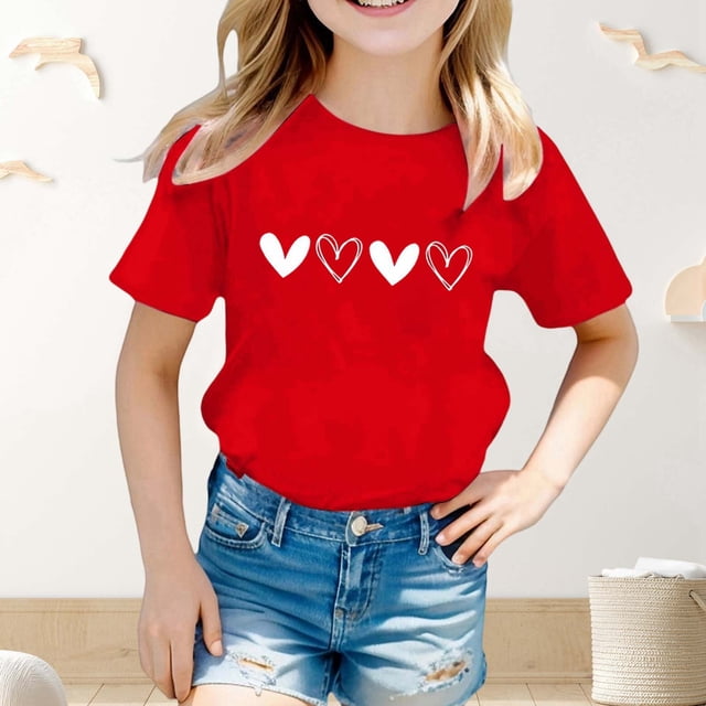 T-Shirt Décontracté Cool à Imprimé Graphique de la Saint-Valentin pour Enfants et Jeunes