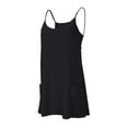 thumbnail image 4 of Athletic Dress Womens Sresses Summer Sleeveless Spaghetti Straps Simple Solid Color dress with shorts underneath womens athletic dress Summer Dresses 01-Black XL, 4 of 5