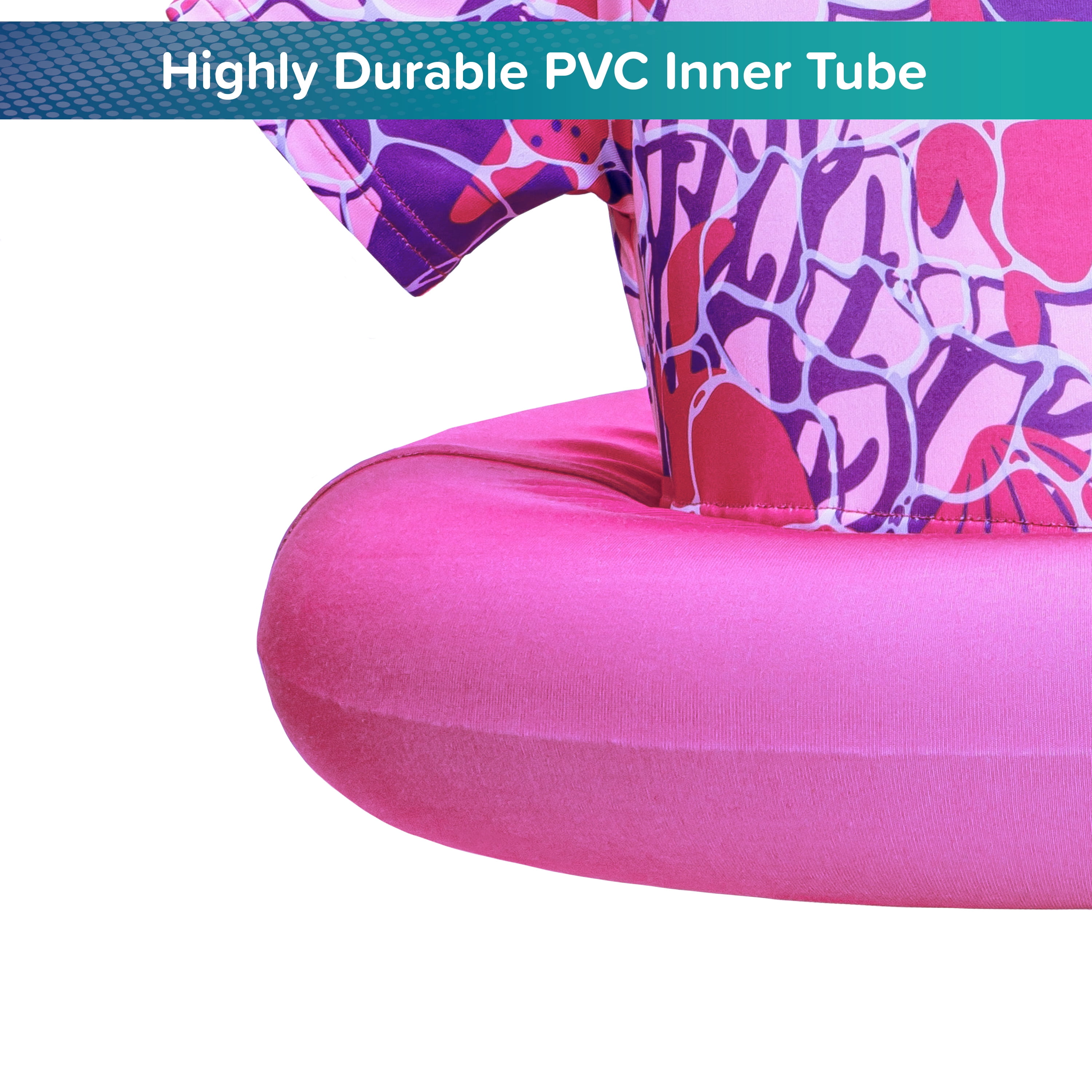 (2 pack) SwimSchool Inflatable Tot Trainer Pool Float, Adjustable Strap, Pink Turtle, Ages 2-4