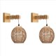 thumbnail image 1 of 2X LáMpara de Pared Retro Tejido de RatáN Apliques de Madera Sala de Estar LáMpara de Noche DecoracióN de Dormitorio Vintage IluminacióN-B, 1 of 5