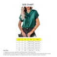 thumbnail image 5 of Blusa con cuello en V y manga corta con un solo pecho, color puro, blusa holgada y ajustada para mujer, 5 of 5