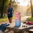 thumbnail image 4 of Sports Water Bottle with Handle, Gradient Color, Hexagonal Leakproof Plastic Cup for Gym, Hiking, Outdoor, 4 of 6