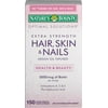 Nature's Bounty Optimal Solutions Extra Srength Hair Skin & Nails 5000 mcg of Biotin, Softgels 150 ea (Pack of 6)
