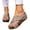 Khaki, variant on Women's Platform Wedge Sandals Leopard Print Cork Footed Slide Lightweight Dressy Walking Shoes for All Day Brown Size 8.5