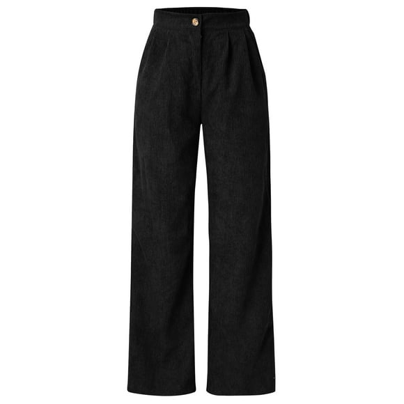 Outfmvch Jeans For Women Baggy Jeans High Waist Cord Wide Leg Pants Straight Trousers Women Big Size Corduroy Pants High Waisted Jeans For Women Black M