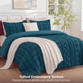 thumbnail image 2 of U by Bedsure King Tufted Boho Comforter Set, 3 Pieces Farmhouse Shabby Chic Embroidery Green Bed Set, Soft Jacquard Comforter for All Seasons, Tahitian Tide, 2 of 9