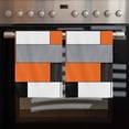 thumbnail image 2 of Burnt Orange Black Grey Kitchen Towels Set of 2, Water Absorbent Dish Towel, Modern Irregular Geometric Abstract Decorative Hand Towels - Quick Drying Cloth for Cooking Baking, 18x28 Inch, 2 of 8