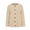 thumbnail image 3 of yoeyez Womens Fleece Lined Sherpa Jacket Trendy Plus Size Winter Lamb Thick Warm Coats Lapel Button Down Furry Outerwear, 3 of 7