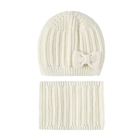 

Wool Knitted Cap Autumn And Winter Children S Wool Hat Scarf Set Cute Bow Warm Children S Knitted Cap Winter Baby Hats