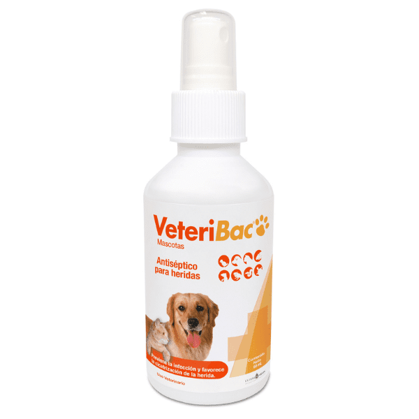 VeteriBac Solución Antiséptica para Mascotas Cicatrizante y Regenerador 60 ml
