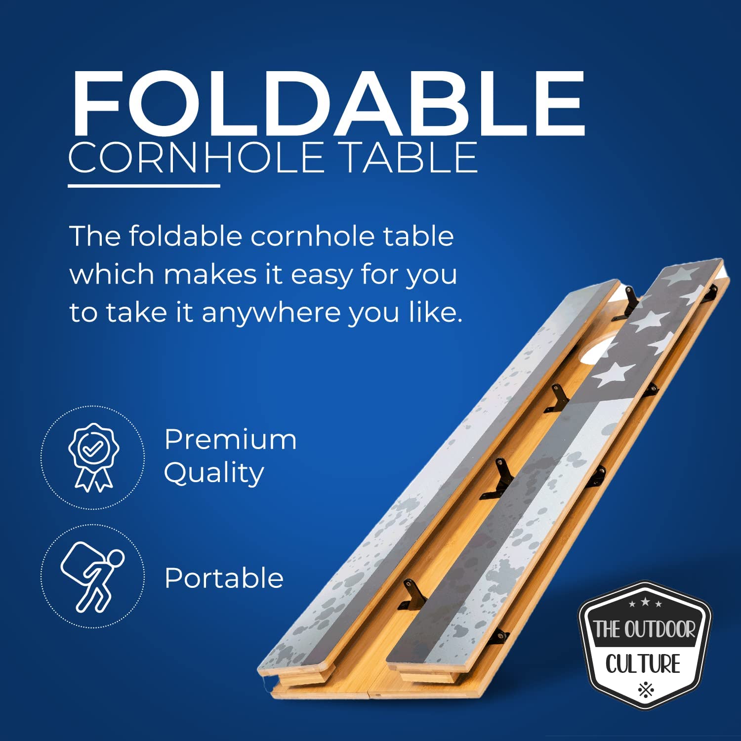 The Outdoor Culture Bean Bag Foldable Cornhole, 2 MDF boards, 8 bean bags