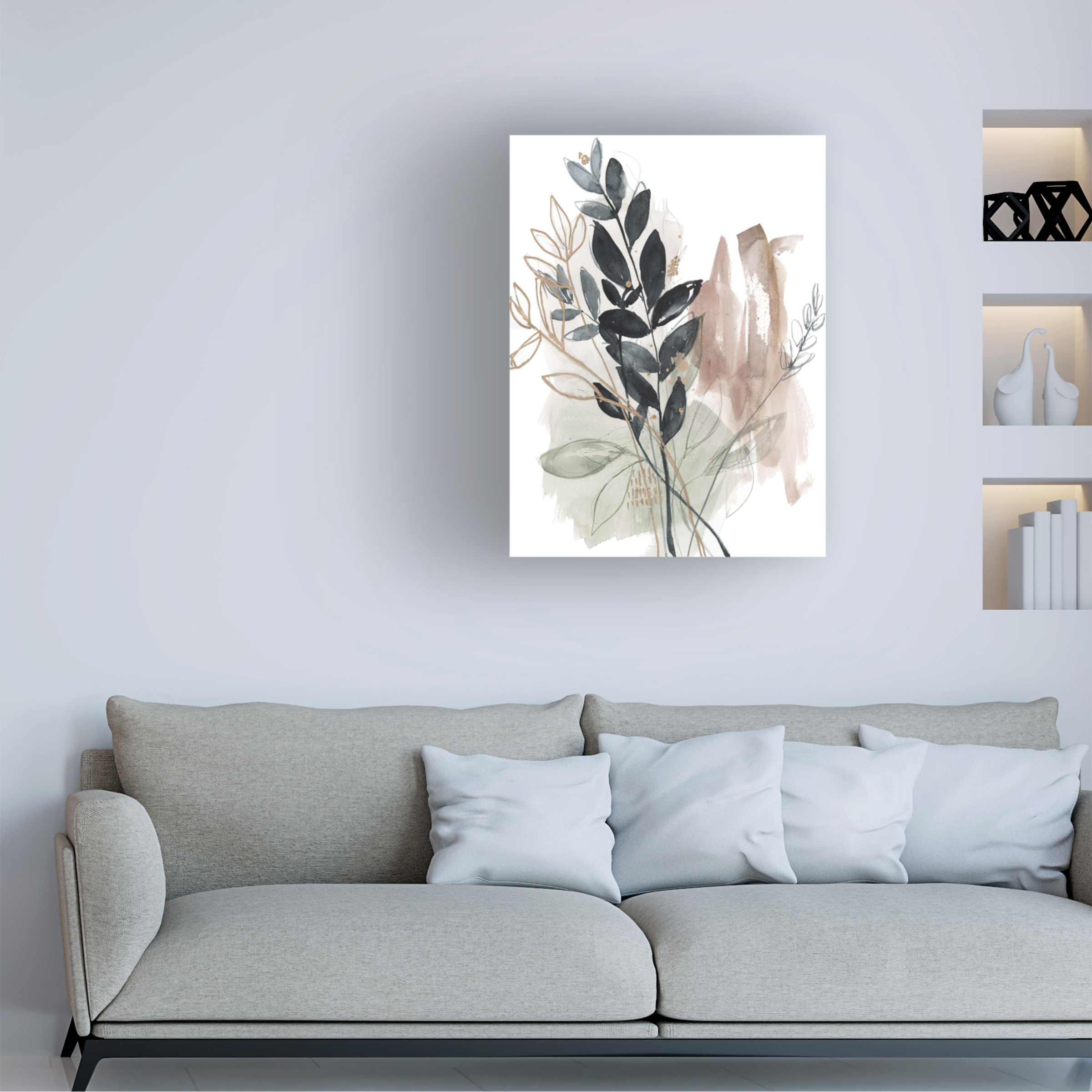 Jennifer Goldberger 'Bundled Leaves II' Canvas Art