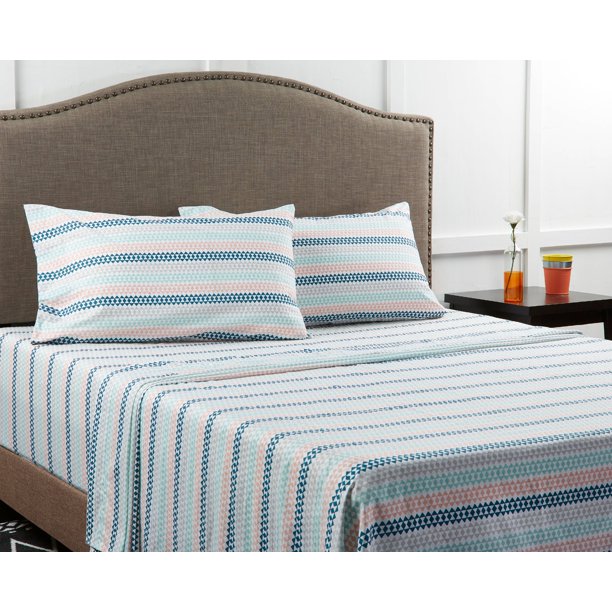 Mainstays 180 Thread Count Novelty Bed Sheet Set, Multicolor, Queen