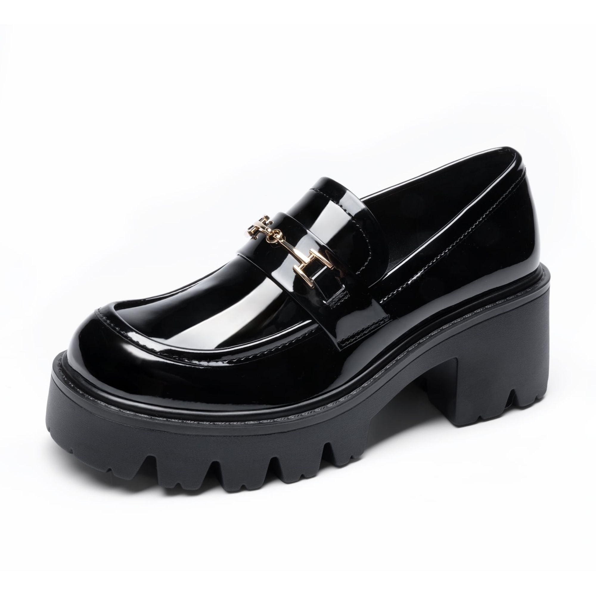 BURUDANI Women's Chunky Loafers Platform Comfortable Slip-On Dressy Business Casual Fashion Outfit Loafer Shoes