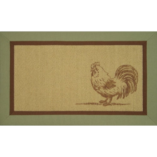 Better Homes Gardens Rooster Fabric Border Kitchen Rug Walmart Com Walmart Com