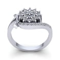 thumbnail image 3 of 0.5ctw Round Cut Diamond Ladies Bridal Cluster Engagement Fancy Ring Solid 14K Rose, White or Yellow Gold GH SI1, 3 of 3