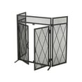 thumbnail image 3 of Noble House Biscay Metal Fireplace Screen with Door, Matte Black, 3 of 10