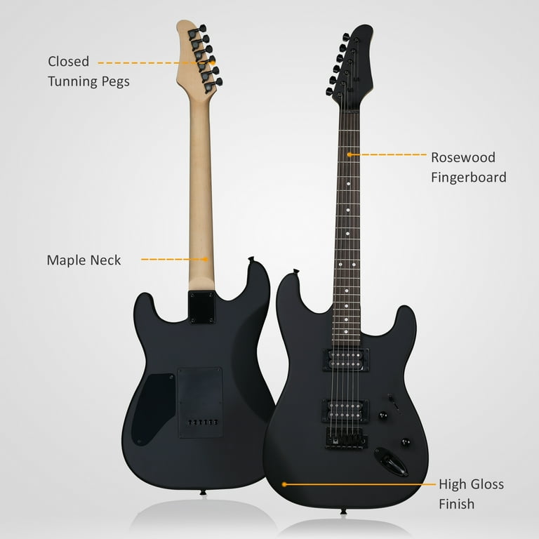 Ktaxon, Electric Guitar, Matte Black, 39 inch beginner kit