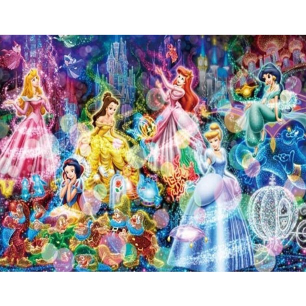 Cuadros Decorativos 5D bricolaje taladro redondo completo diamante pintura Disney princesa Kit decoración del hogar (sz2529) Likrtyny embutido en tela