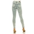 thumbnail image 5 of Women's Distressed Moto Jeans, Acid Wash Denim, Frayed Hem, Ribbed Knee Panels-ED19030-SB, 5 of 5