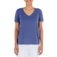 thumbnail image 7 of Time and Tru Women's Pima Cotton Blend V Neck Tee, 2-Pack, Sizes XS-XXXL, 7 of 7